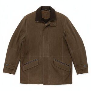 Daniel Cremieux Signature Men's Brown X-Large Goat Leather Full Zip Jacket GUC